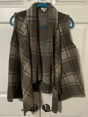 dylan Gray Plaid Sherpa Open-Front Vest